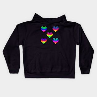 Rainbow Gradient Hearts Sticker or Magnet Pack Kids Hoodie